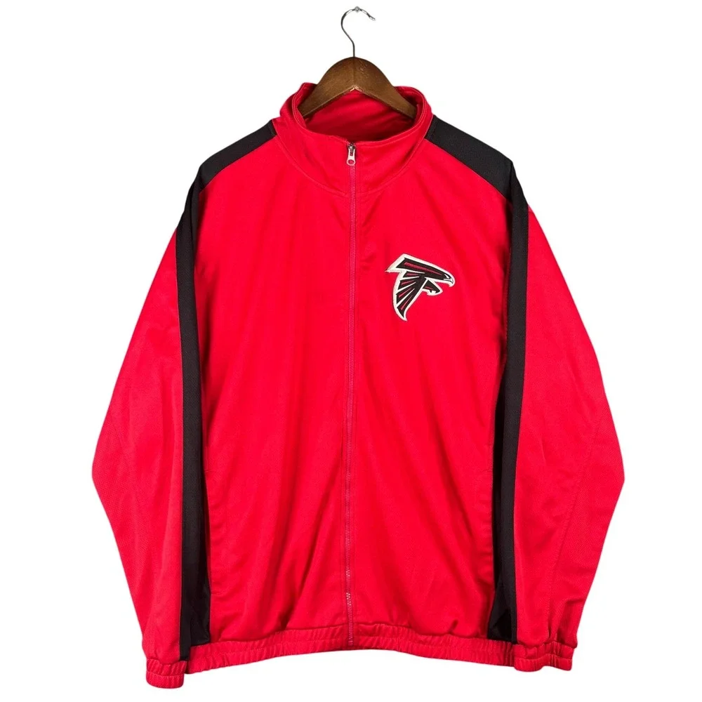 NFL Atlanta Falcons Track Jacket Mens XL Red Black Full Zip G-III Sports Casual